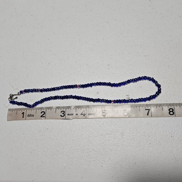 Elegant Retro Handmade Blue Glass Bead Necklace Boho Classic Fashion Jewelry Wom - Picture 4 of 4